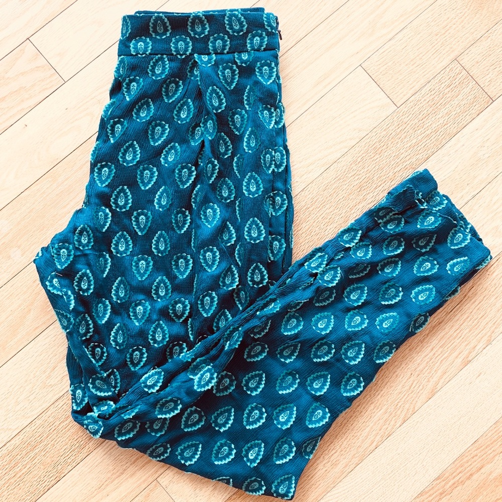 CHLOE Silk Embroidered Jacquard Pants
